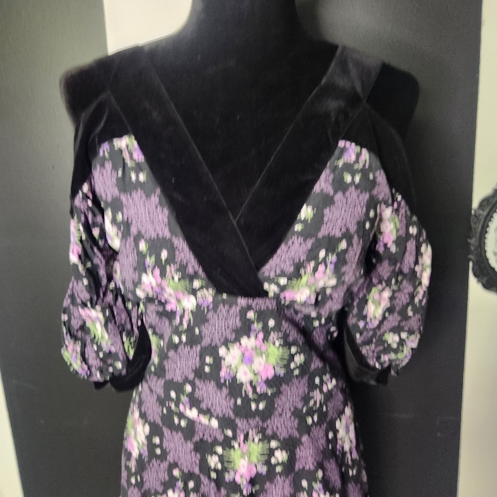 Ted Baker Black and Purple Dress - Picture 3 of 7